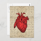 Rood  hart briefkaart (Voorkant / Achterkant)