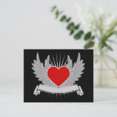Rood hart briefkaart (Staand voorkant)