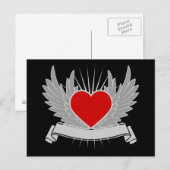 Rood hart briefkaart (Voorkant / Achterkant)
