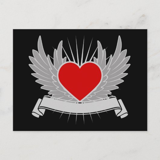 Rood hart briefkaart (Voorkant)