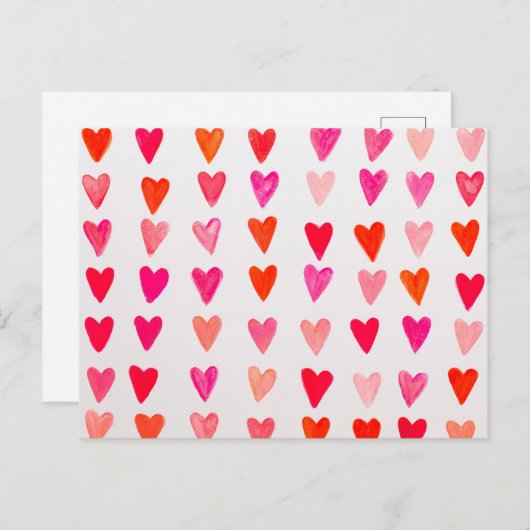 Rood hart. briefkaart (Voorkant / Achterkant)