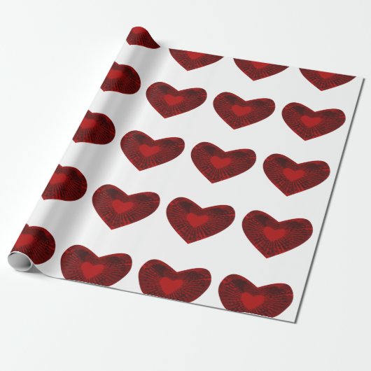 rood hart cadeaupapier (Uitgerold)