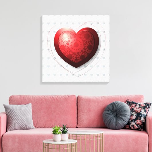 Rood hart, canvas (Insitu (Woonkamer))