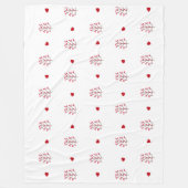 Rood hart en boom naadloos patroon fleece deken (Voorkant)
