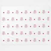 Rood hart en boom naadloos patroon fleece deken (Voorkant (Horizontaal))