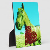 Rood hart en paard fotoplaat (Zijkant)