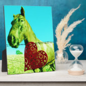 Rood hart en paard fotoplaat (Zijkant)