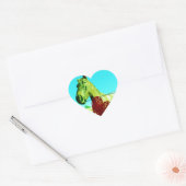 Rood hart en paard hart sticker (Envelop)