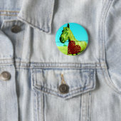 Rood hart en paard ronde button 5,7 cm (In situ)