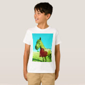 Rood hart en paard t-shirt (Voorkant volledig)