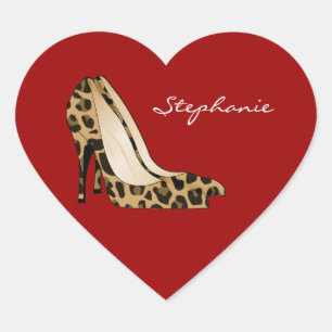 Rood hart en Stiletto Heels Sticker