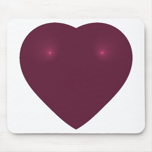 Rood hart fractaal muismat (Voorkant)