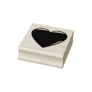 Rood hart gevormd, liefdeshart, rubberstempel