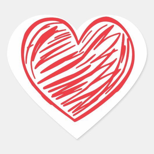 Rood hart hart sticker (Voorkant)