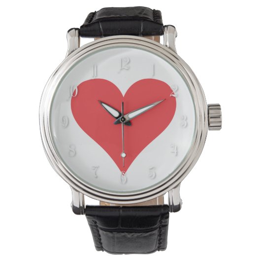 Rood hart horloge (Voorkant)