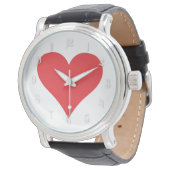 Rood hart horloge (Gekanteld)