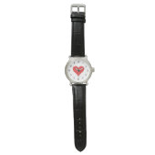 Rood hart horloge (Vlak)