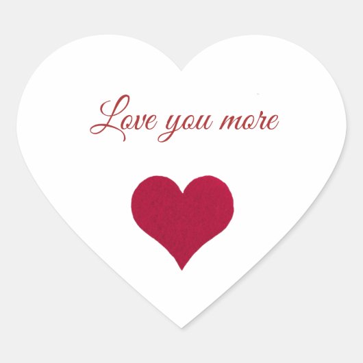 rood hart houdt meer van je hart sticker (Voorkant)