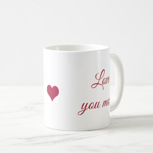 rood hart houdt meer van je Mok (Voorkant rechts)