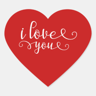 Rood hart Ik hou van je Valentijn's Day Sticker