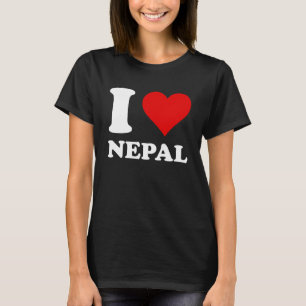 Rood hart Ik hou van Nepal T-shirt
