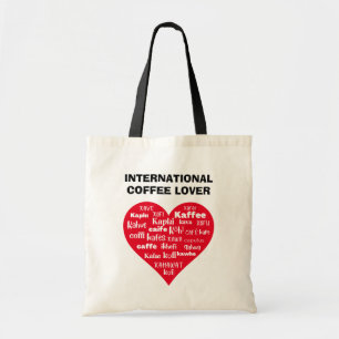 Rood hart INTERNATIONALE KOFFIEVERLIES Tote Bag