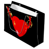 Rood hart Ketting Groot Cadeauzakje (Voorkant Gekanteld)