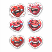 Rood hart lachen sticker (Voorkant)