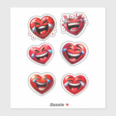 Rood hart lachen sticker (Vel)