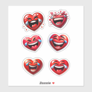 Rood hart lachen sticker