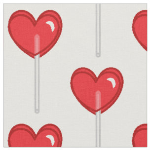 Rood hart lolly stof