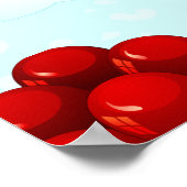 Rood hart met ballonnen, poster (Hoek)