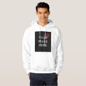 Rood hart met gepersonaliseerd afbeelding hoodie (Voorkant volledig)