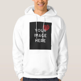 Rood hart met gepersonaliseerd afbeelding hoodie