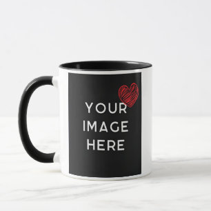 Rood hart met gepersonaliseerd afbeelding mok