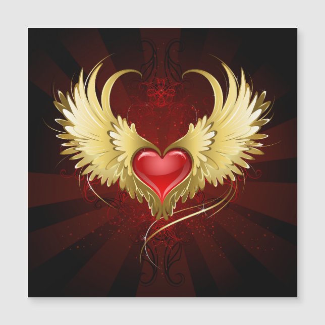 Rood Hart met Gouden Vleugels (Voorkant)