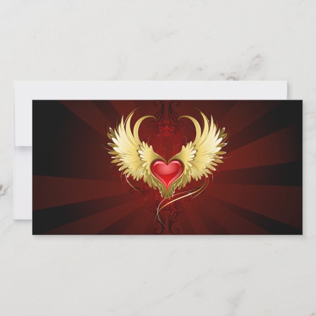Rood Hart met Gouden Vleugels (Voorkant)
