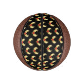 Rood Hart met Gouden Vleugels Basketbal (Verticaal)