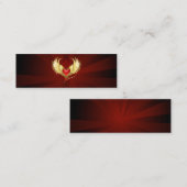 Rood hart met gouden vleugels contactkaartje (Voorkant / Achterkant)