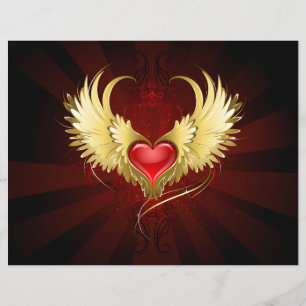 Rood Hart met Gouden Vleugels Flyer