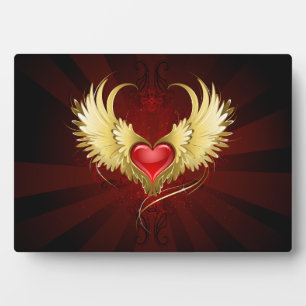 Rood Hart met Gouden Vleugels Fotoplaat