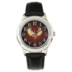 Rood Hart met Gouden Vleugels Horloge