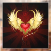 Rood Hart met Gouden Vleugels Raamsticker (Vel 2)