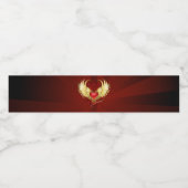 Rood Hart met Gouden Vleugels Waterfles Etiket (Enkel label)
