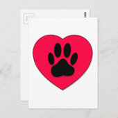 Rood hart met hoge-donkerdruk briefkaart (Voorkant / Achterkant)