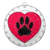Rood hart met hoge-donkerdruk dartbord (Voorkant)