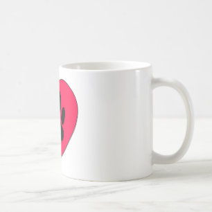 Rood hart met hoge-donkerdruk koffiemok