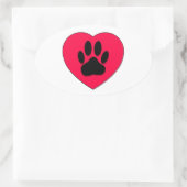 Rood hart met hoge-donkerdruk ovale sticker (Tas)