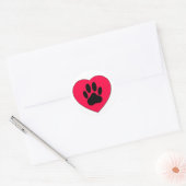Rood hart met hoge-donkerdruk ronde sticker (Envelop)