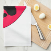 Rood hart met hoge-donkerdruk theedoek (Quarter Fold)